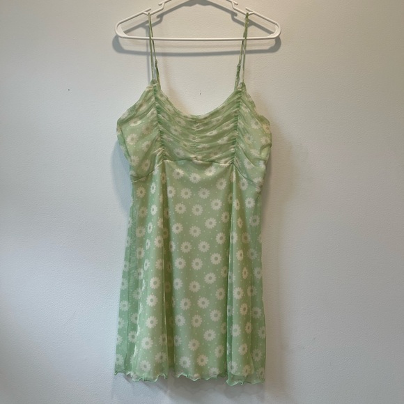 Altar’d State Green Floral Mini Dress Large - Picture 2 of 6